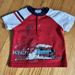 Vintage Y2k 2005 Thomas The Train And Friends Tank Engine Shirt 12M embroidered
